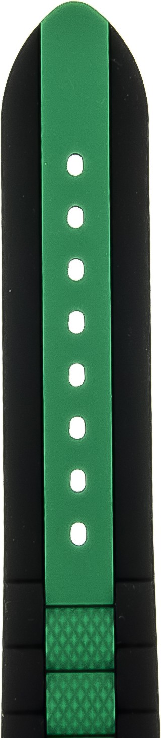   Uhrenarmband Explorer Dornschließe - Silikon - schwarz/grün ohne Naht 