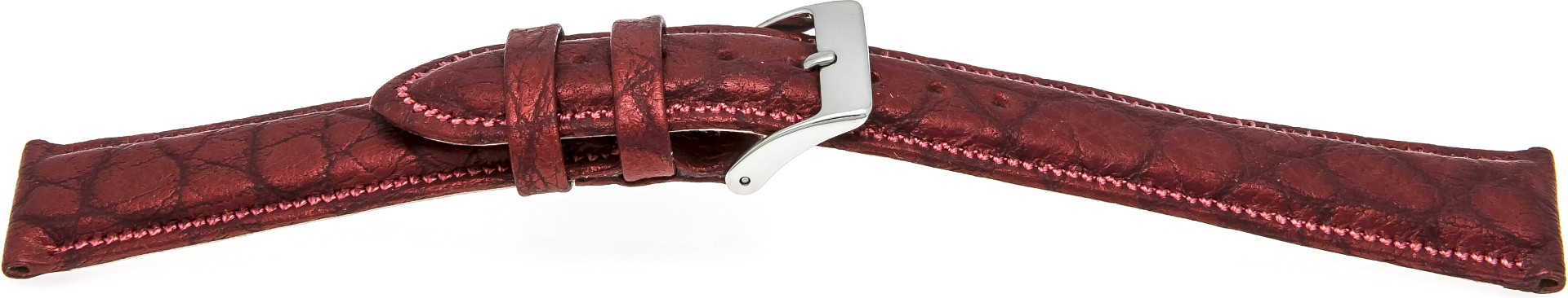   Uhrenarmband Florenz Dornschließe - Leder, glatt - rot 