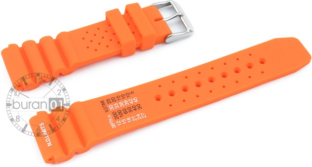   Uhrenarmband Sport Dornschließe - Silikon - Orange ohne Naht 