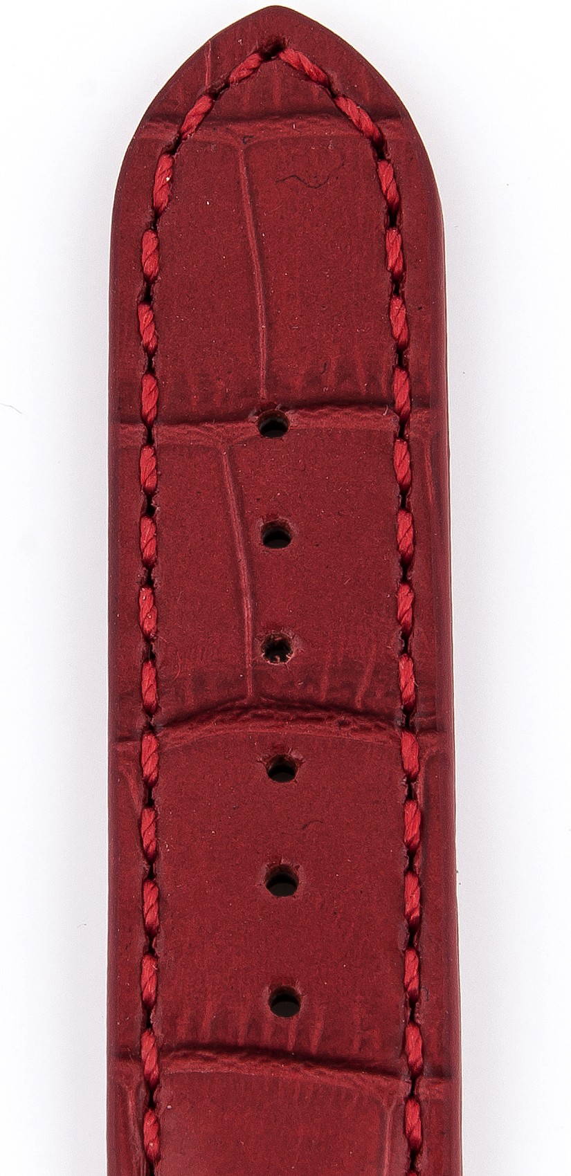   Uhrenarmband Kroko-Look 17J Faltschließe - Leder, geprägt - rot 