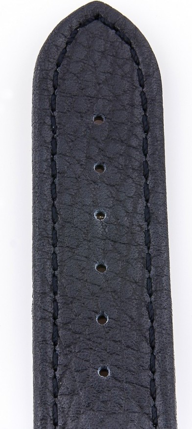   Uhrenarmband Eptide Faltschließe - Leder, genarbt - dunkelblau mit blauer Naht 