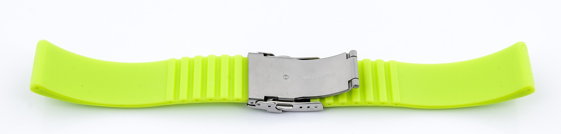   Uhrenarmband Streifen Faltschließe - Silikon - grün ohne Naht 