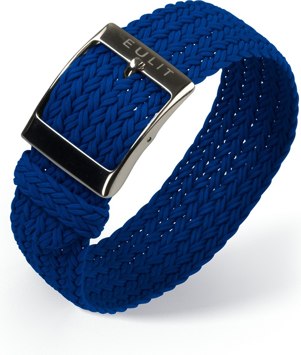   Uhrenarmband Eulit Dornschließe - Perlon - blau ohne Naht 