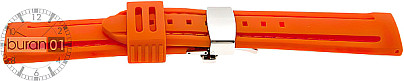   Uhrenarmband PAN Butterfly-Schließe - Silikon - Orange mit oranger Naht 