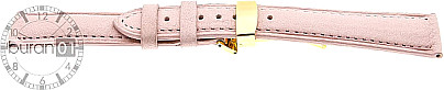   Uhrenarmband Leder, glatt rosa mit Kippfaltschließe 