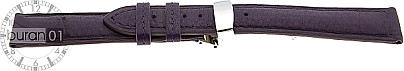   Uhrenarmband Leder, genarbt violett mit Kippfaltschließe 