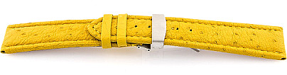   Uhrenarmband Echt Strauß gelb mit Kippfaltschließe 