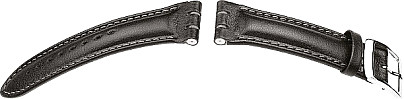   Uhrenarmband Hirsch Arizona - Chronos Dornschließe - Leder - schwarz 