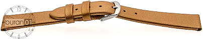   Uhrenarmband Business Dornschließe - Leder, glatt - Bronze ohne Naht 