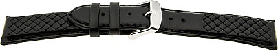   Uhrenarmband Carasut 666 Dornschließe - Leder, glatt - schwarz 