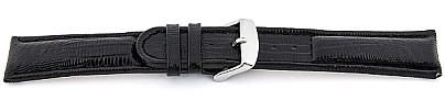   Uhrenarmband Texas Dornschließe - Leder, geprägt - schwarz 