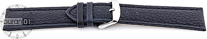   Uhrenarmband Eptide Dornschließe - Leder, genarbt - dunkelblau mit blauer Naht 