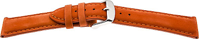   Uhrenarmband Tennessee Dornschließe - Leder, genarbt - Orange mit oranger Naht 