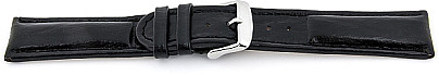   Uhrenarmband Bark Dornschließe - Leder, geprägt - schwarz 