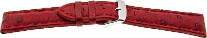   Uhrenarmband Echt Strauß rot mit Dornschließe 