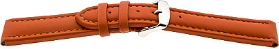   Uhrenarmband Glatt-87A Dornschließe - Leder, glatt - Orange mit oranger Naht 