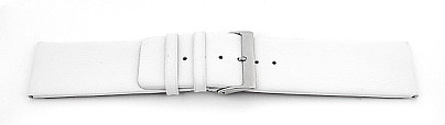   Uhrenarmband Basel Dornschließe - Leder, glatt - weiß ohne Naht 