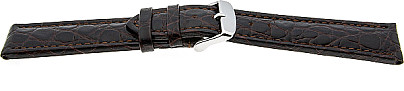   Uhrenarmband African Dornschließe - Leder, geprägt - dunkelbraun 