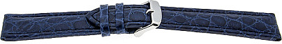   Uhrenarmband African Dornschließe - Leder, geprägt - blau 