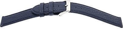   Uhrenarmband Leder, genarbt dunkelblau mit Dornschließe 