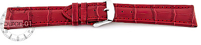   Uhrenarmband Kroko-Look V2 Dornschließe - Leder, geprägt, XXL-Größen - rot 
