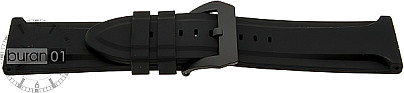   Uhrenarmband 3 Design Dornschließe - Silikon - schwarz ohne Naht 