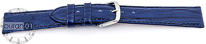   Uhrenarmband Dornschließe - Leder, geprägt - dunkelblau 