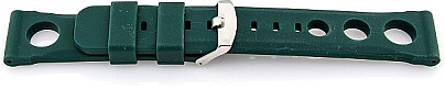   Uhrenarmband Chrono-gelocht Dornschließe - Silikon - grün ohne Naht 