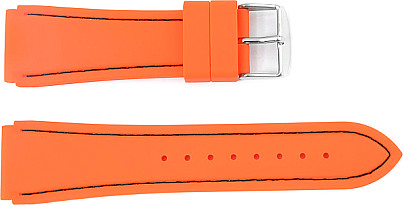   Uhrenarmband Olympic Dornschließe - Silikon - Orange mit schwarzer Naht 