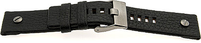   Uhrenarmband Diesel Dornschließe - Leder - schwarz ohne Naht 